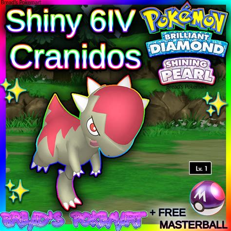 Shiny CRANIDOS 6IV // Pokemon Brilliant Diamond & Shining - Etsy