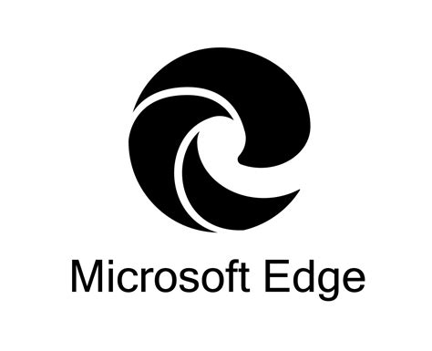 Microsoft Edge Browser Brand Logo Symbol With Name Black Design Software Vector Illustration ...