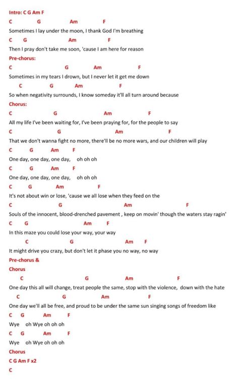 One Day Ukulele Chords By Matisyahu - Ukuleles Review