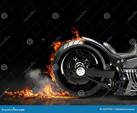 Custom Black Motorcycle Burnout Stock Images - Image: 32237934