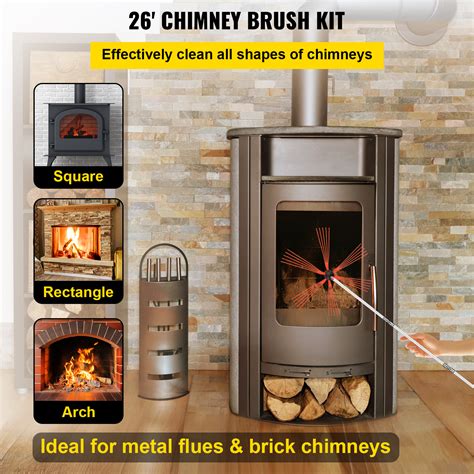 20-52 feet Chimney Brush Chimney Cleaner Rotary Sweep System Fireplace ...