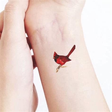 Set of 2 temporary tattoo Cardinal birds / Gift for Nature | Etsy