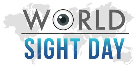 Premium Vector | World sight day word logo on silhouette world map