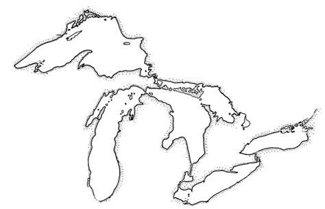 Shoreline map of the Great Lakes | Great lakes map, Lake map art, Great lakes tattoo