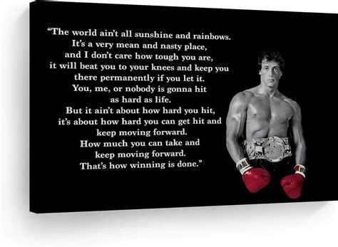 Amazon.com: Smile Art Design Rocky Balboa Motivational Quote Canvas ...