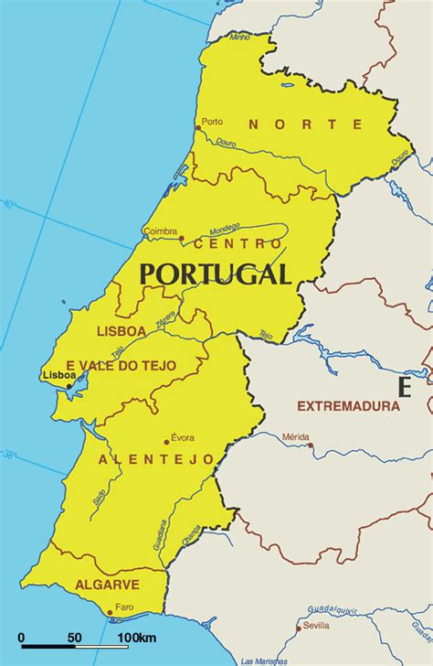 Map of Portugal Provinces