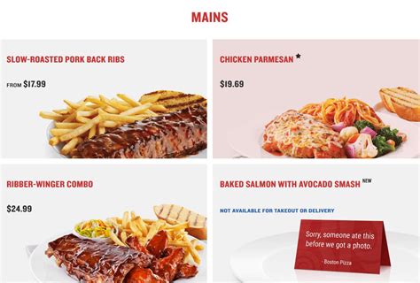 Boston Pizza Menu Prices