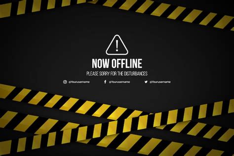 Realistic offline twitch banner background template | Free Vector