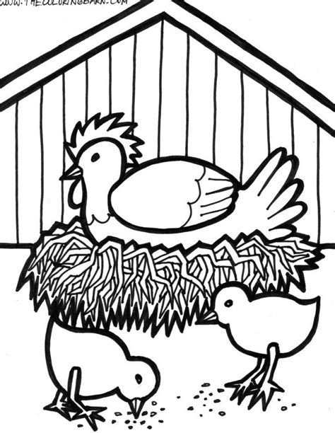 Black And White Farmyard Coloring Pages For Kids - Coloring Home