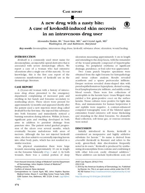 A New Drug With A Nasty Bite - A Case of Krokodil-Induced Skin Necrosis ...