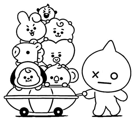 BT21 Printable coloring page | Coloring pages, Manga coloring book ...