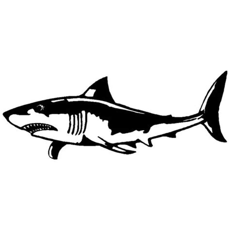 14.1*5.6CM Great White Shark Car Styling Funny Stickers Fashion Classic Motorcycle Decals Black ...