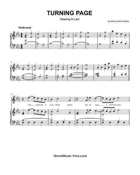 Turning Page Piano Sheet Music Sleeping At Last - ♪ SHEETMUSIC-FREE.COM