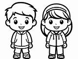 Boy And Girl Coloring Page For Kids  Free Printable In 2025 Boy sketch template