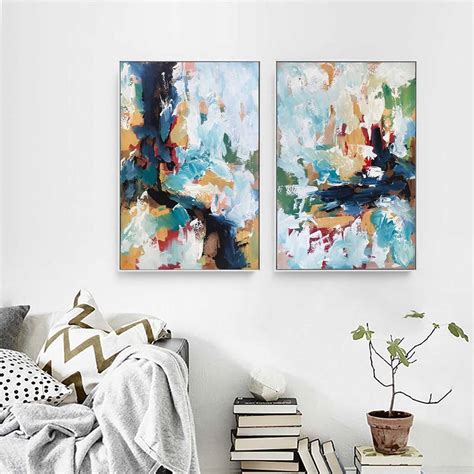 Set Of Two Original Abstract Paintings By Omar Obaid By Abstract House ...