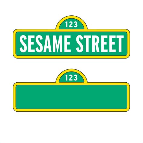 Sesame Street Sign and Blank Sign only svg dxf eps png