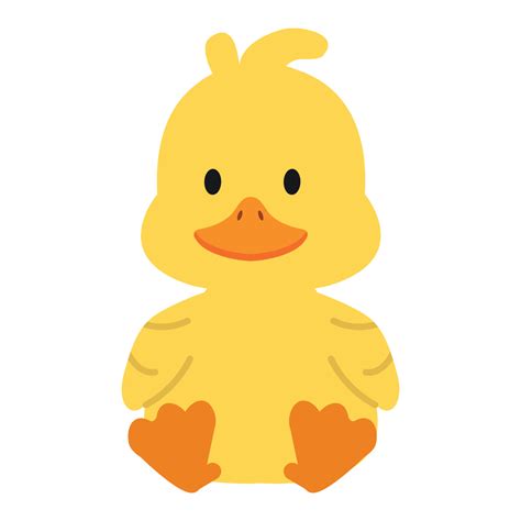 Cute little yellow Duck sit flat 5186618 Vector Art at Vecteezy