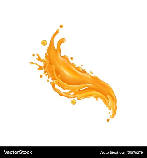 Orange juice splash on a white background Vector Image