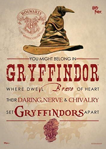 Harry Potter – Gryffindor - Hogwarts Sorting Hat House Quote – Durable ...