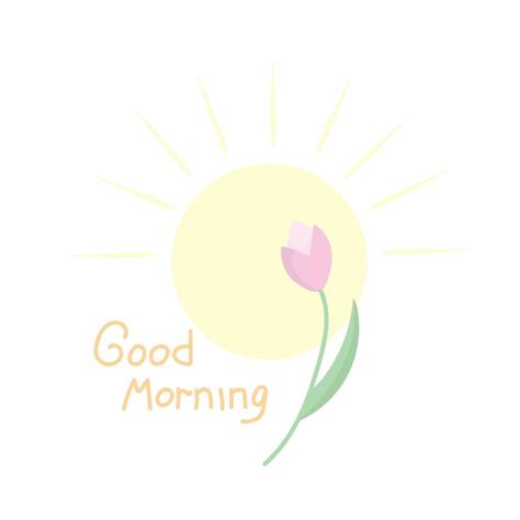 tulip and text good morning 7523663 Vector Art at Vecteezy