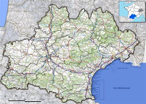 Occitanie road map - Ontheworldmap.com