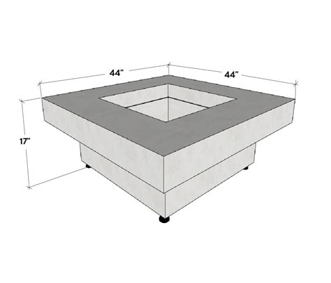 Platz - Square Concrete Fire Pit Table by Crete Design - Pewter / Black ...