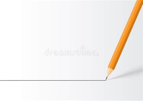 Pencil Drawing Straight Line on White Background Stock Vector ...