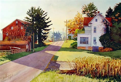 The Country Road by Mick Williams | Road painting, Building art, Country roads