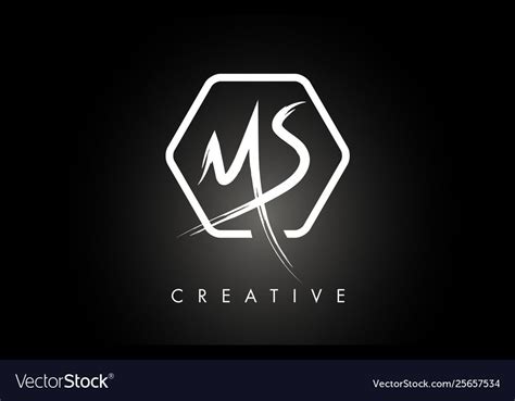 MS M S Brushed Vector Letter Logo Design with Creative Modern Brush ...