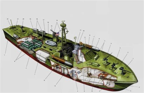 Elco 80ft PT boat Cutaway Drawing in High quality