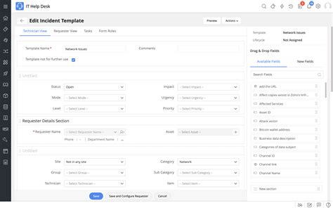 IT help desk & service desk request form template