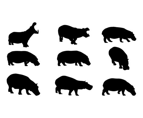 Hippo Silhouette Vector Art & Graphics | freevector.com