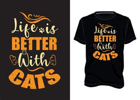 Premium Vector | Cat t shirt design eps file typography quote for cat lover