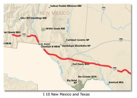 Texas Interstate 10 Map