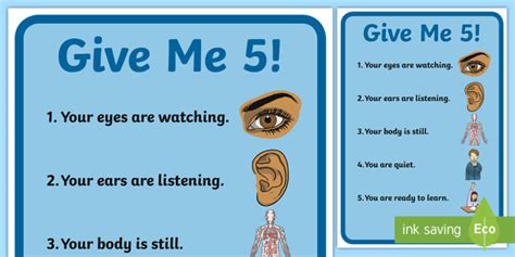 Give Me 5 Display Poster - How to Teach Active Listening