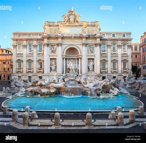 Trevi fountain at sunrise, Rome, Italy Stock Photo - Alamy