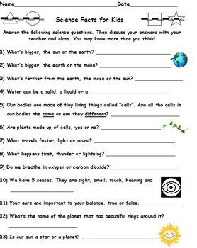 Science Facts for Kids | Science questions, Science questions for kids, Science facts