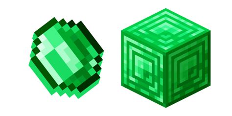 Minecraft Emerald and Block of Emerald cursor – Custom Cursor