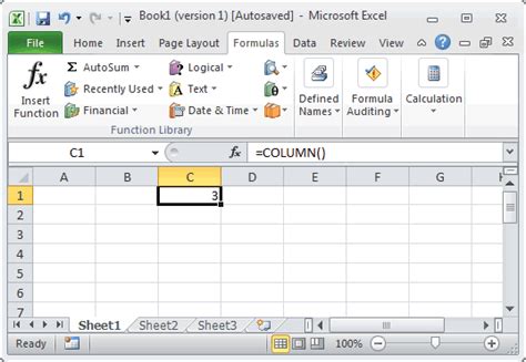 MS Excel: How to use the COLUMN Function (WS)