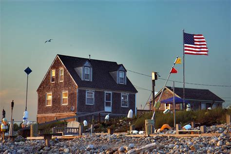 Photo 353-17: Horseneck Beach near Gooseberry Point at evening ...