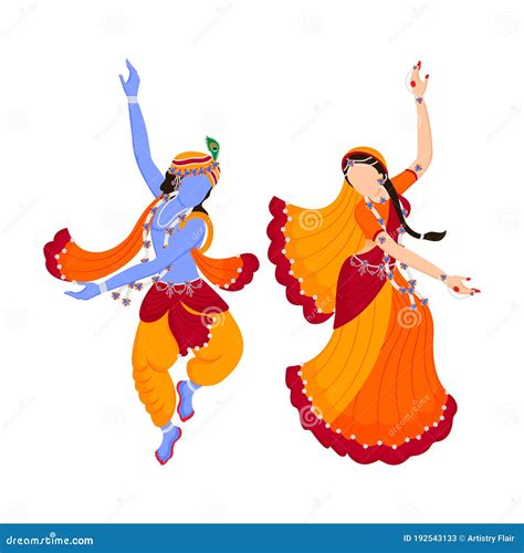 Lord Krishna and Radha Rani Dancing Rasleela with Each Other Full of ...