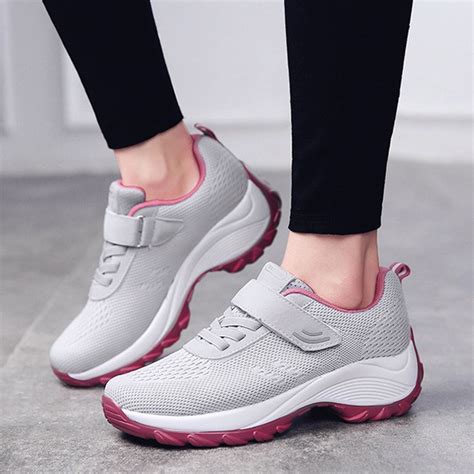 Women Mesh Hook Loop Breathable Sport Casual Shoes | Casual shoes ...