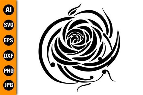 1 Rose Flower Stencil Svg Designs & Graphics