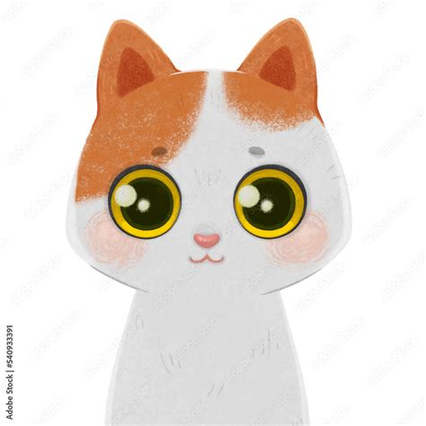 Turkish van cat. Cute cat portrait. Cat breeds Stock Illustration ...