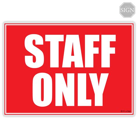 Staff Only Sign - Laminated Signage - A4 Size | Lazada PH