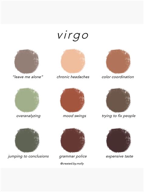 "Virgo Color Chart" Photographic Print for Sale by createdbymolly | Redbubble