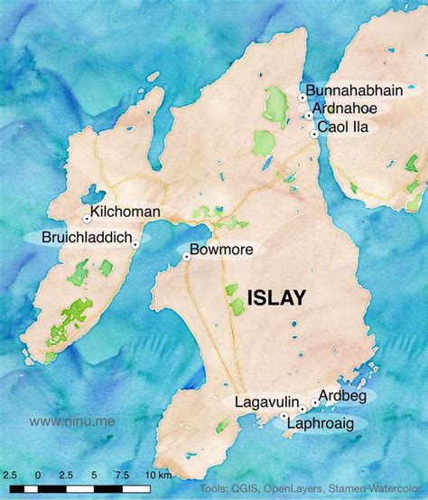 Map Of Islay Distilleries | Islay, Laphroaig, Whisky