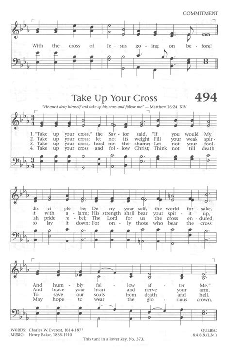 Baptist Hymnal 1991 494. "Take up your cross," the Savior said | Hymnary.org