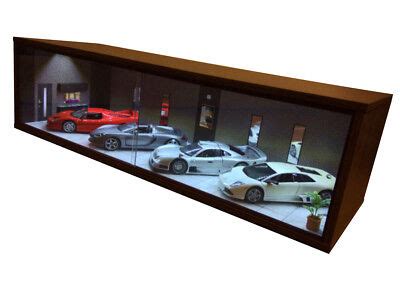 1/18 1:18 SCALE DIORAMA GARAGE DISPLAY ACRYLIC CASE W/ LED LIGHT MADE ...