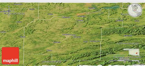 Satellite Panoramic Map of Pittsburg County